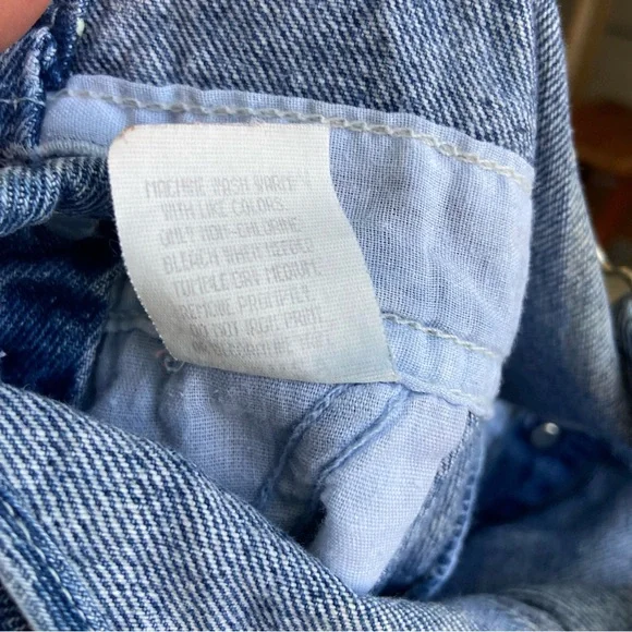 Vtg 80s Oshkosh Acid Wash Denim Overalls Size 18mo Classic Retro Country Blue - Picture 11 of 11